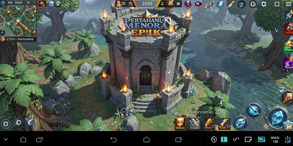 Gameplay mendebarkan di Tower Defense dengan strategi menara.