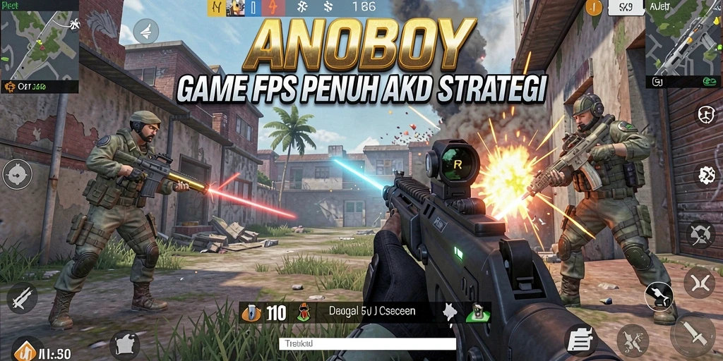 Screenshot ANOBOY menampilkan gameplay menegangkan di medan perang.