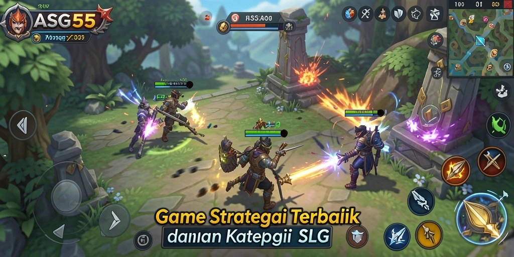 Tampilan gameplay menegangkan dan strategis di ASG55.