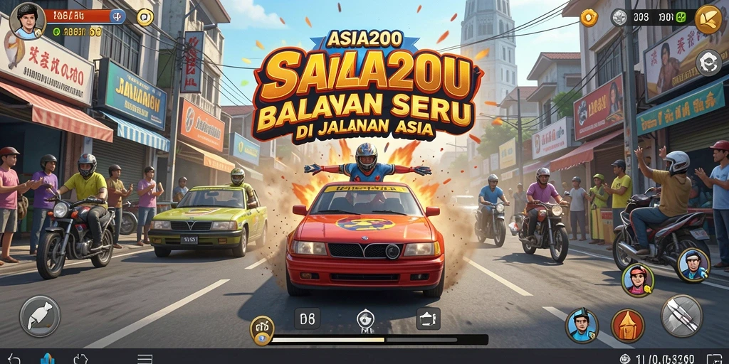 Screenshot menunjukkan balapan seru di jalanan kota dengan mobil cepat.