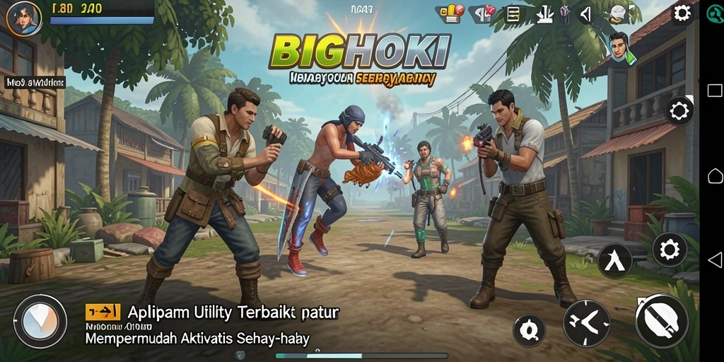 Screenshot utama BIGHOKI menampilkan antarmuka aplikasi dan fitur-fitur utamanya.
