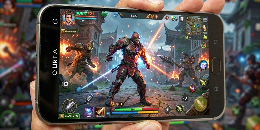 Tampilan menakjubkan dari gameplay aksi BUKIT777 yang seru.