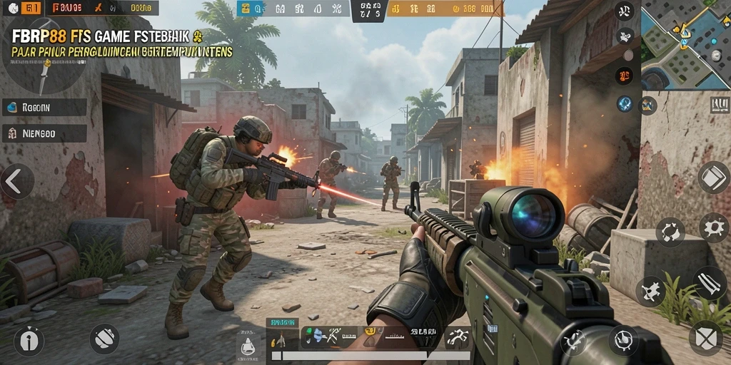 Screenshot FBRP88 menampilkan aksi FPS yang mendebarkan.