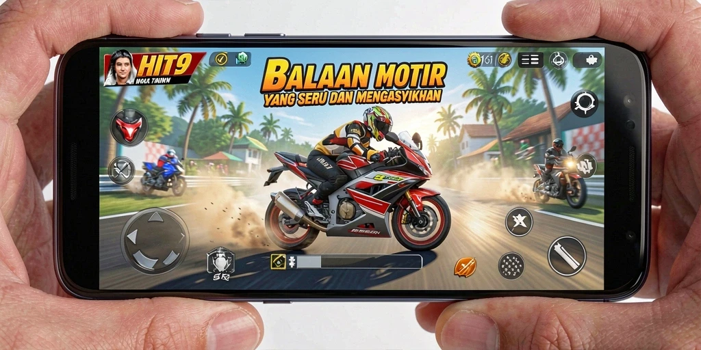 Gameplay seru dari balapan motor di HIT9