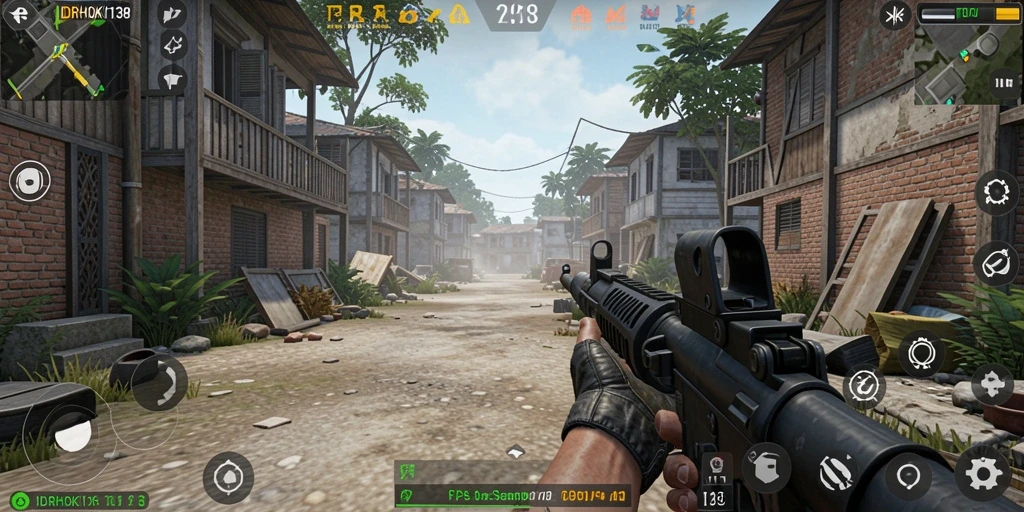 Screenshot gameplay IDRHOKI138 menampilkan aksi tembak-menembak yang mendebarkan.