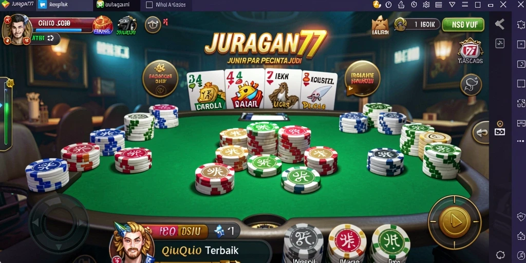 Tampilan gameplay QiuQiu yang seru di JURAGAN77.