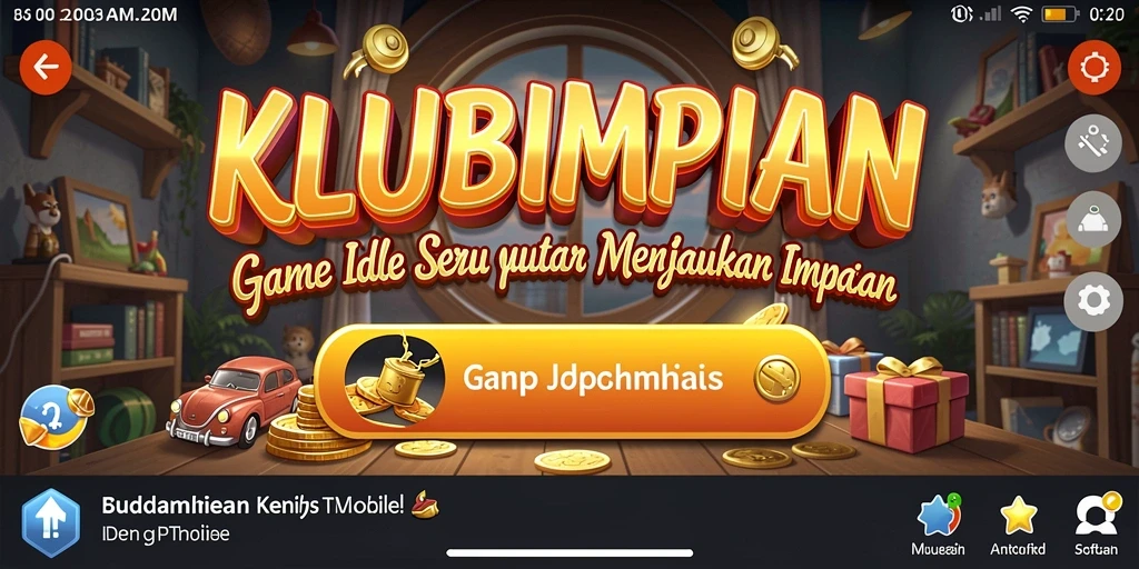 Screenshot gameplay KLUBIMPIAN yang menunjukkan suasana permainan Idle.