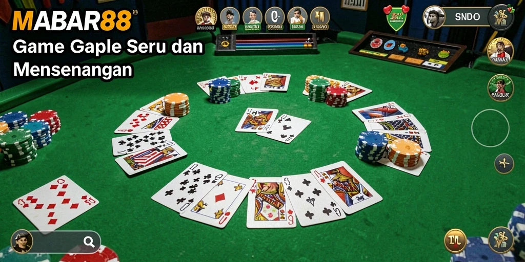 Tampilan gameplay Gaple yang menarik dan interaktif dari MABAR88.