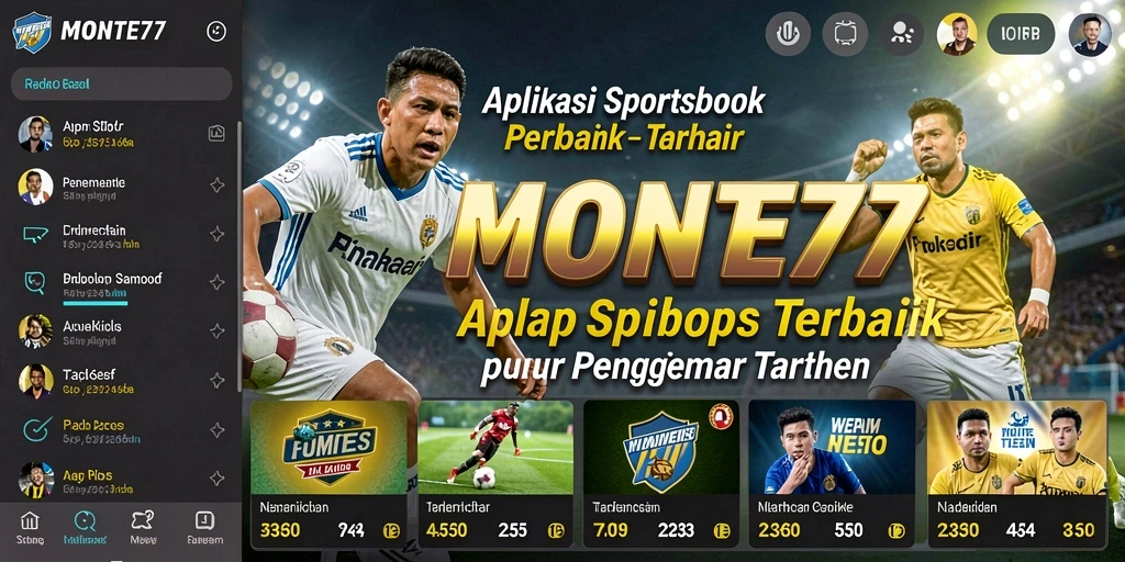 Screenshot utama MONTE77 menampilkan tampilan taruhan olahraga yang menarik.