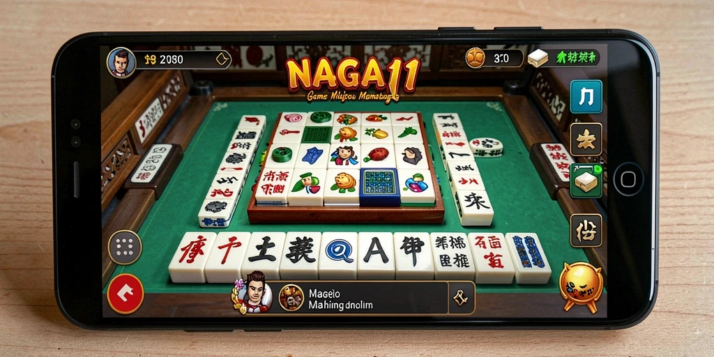 Screenshot NAGA11 menunjukkan gameplay Mahjong yang menawan dan interaktif.