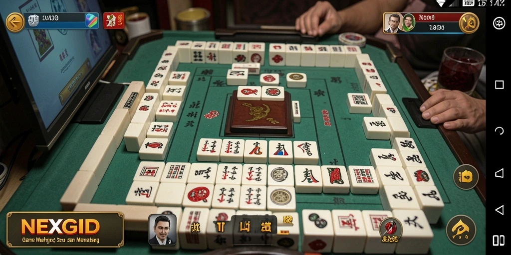 Tampilan menarik dari gameplay NEXGID dalam Mahjong.