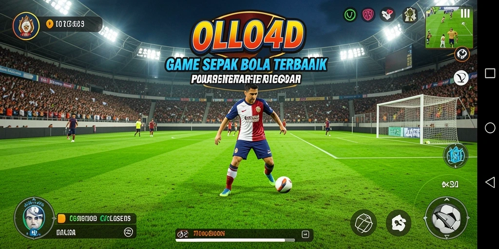 Tampilan gameplay OLLO4D dengan aksi sepak bola dinamis.