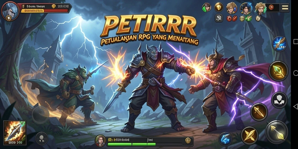 Tampilan gameplay epik dalam dunia RPG yang menantang.