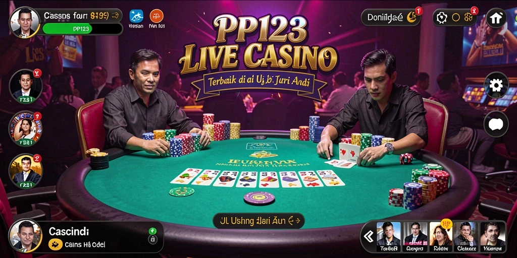 Tampilan gameplay Live Casino PP123 yang mendebarkan dan interaktif.