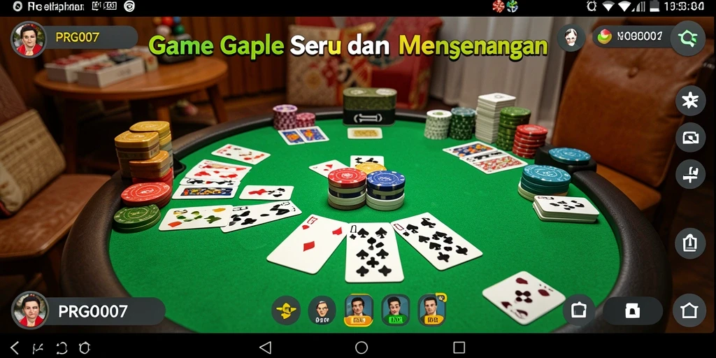 Screenshot PRG007 menampilkan gameplay Gaple yang seru dan interaktif.