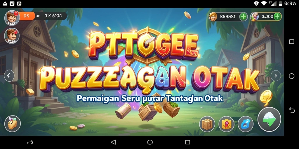 Screenshot utama PTTOGEL menampilkan aksi seru teka-teki.