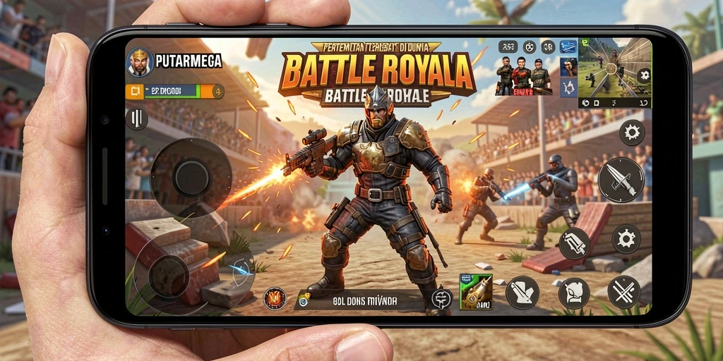 Tampilan menarik dari gameplay Battle Royale PUTARMEGA yang mengasyikkan.