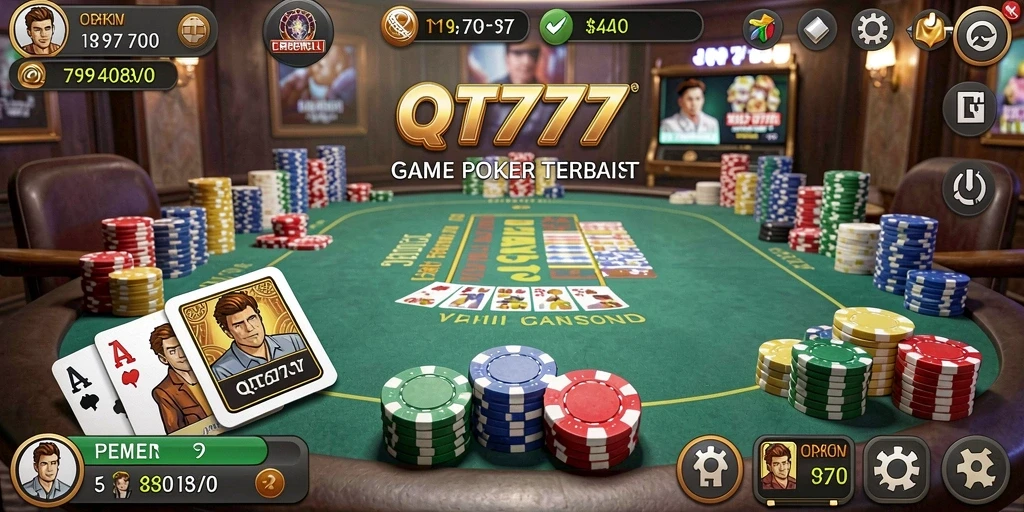 Screenshot QT777 menampilkan gameplay Poker yang seru dan interaktif.