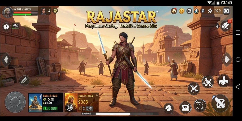 Tampilan gameplay menarik dengan pertempuran strategis di RAJASTAR.