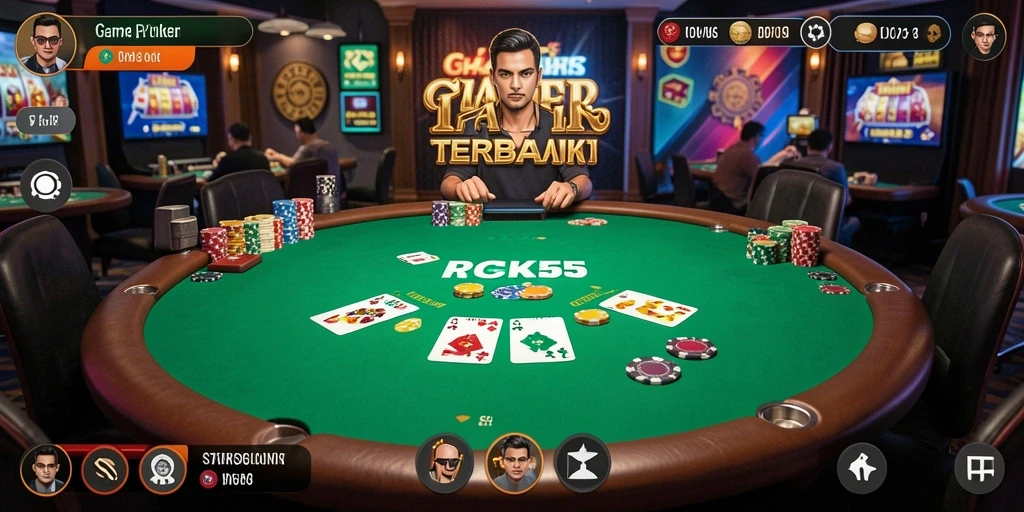 Tampilan gameplay poker yang menarik dan kompetitif di RK55.
