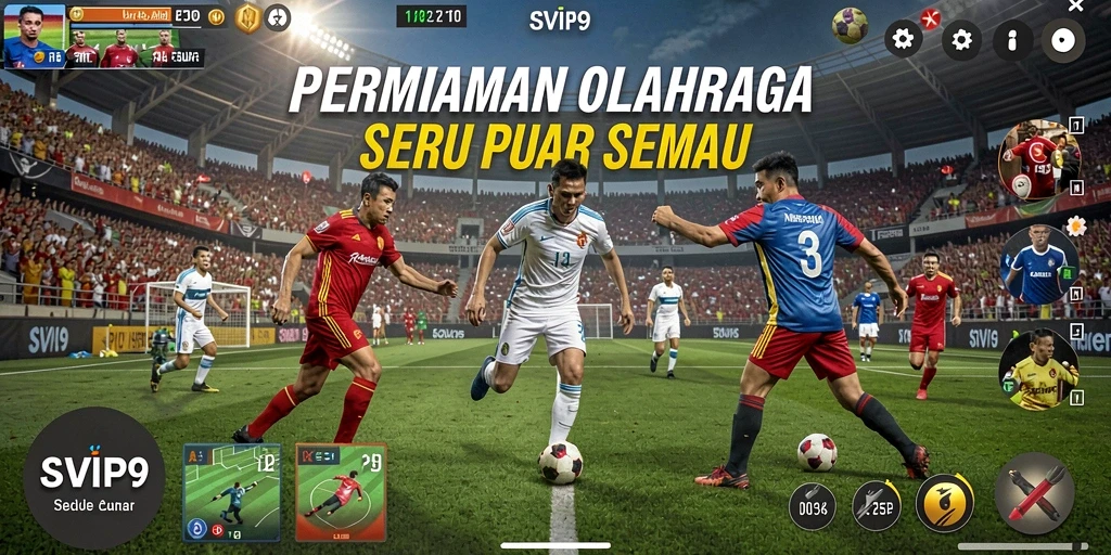 Tampilan gameplay seru dengan grafik olahraga yang mendetail.