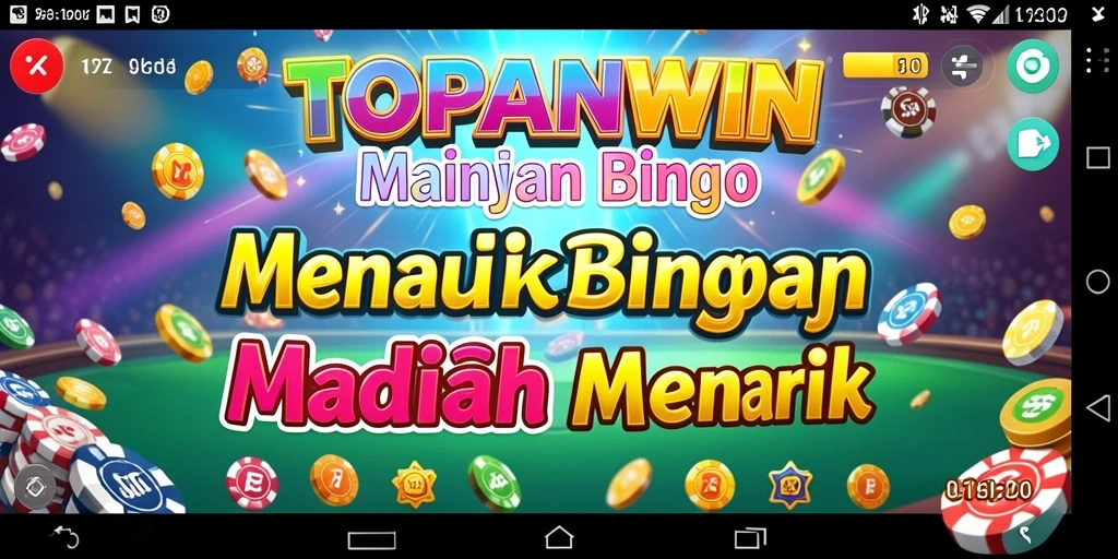 Tangkapan layar menunjukkan gameplay seru di TOPANWIN dengan tampilan Bingo yang menarik.