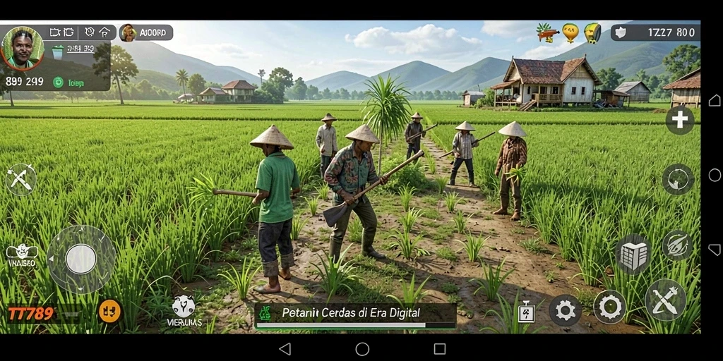 Screenshot gameplay TT789 menunjukkan aktivitas bertani yang seru.