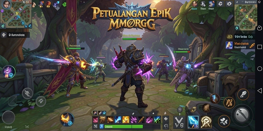 Screenshot gameplay V98 yang menunjukkan pertarungan epik antara pemain dan monster.