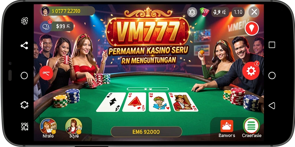 Tampilan menarik dari gameplay Kasino di VM777.