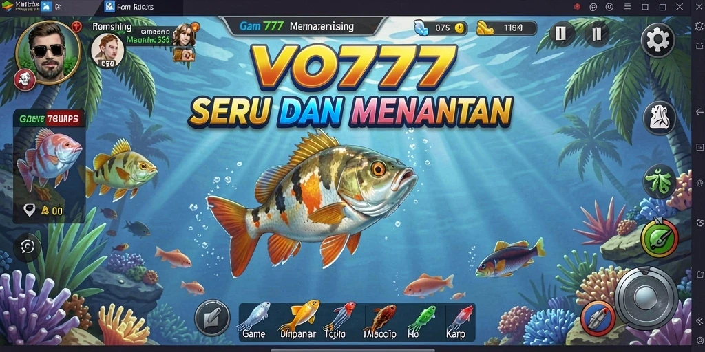 Tampilan gameplay yang menarik saat memancing di laut dalam.