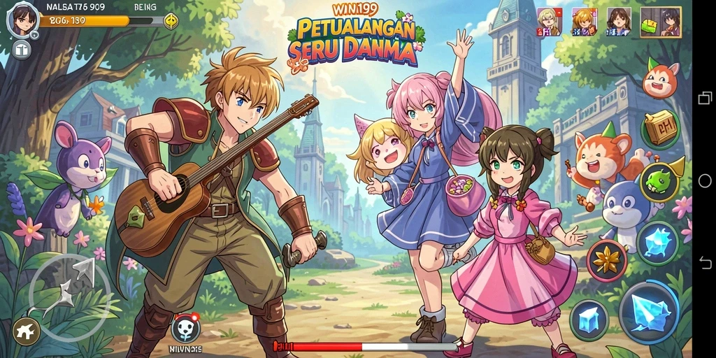 Screenshot gameplay WIN199 yang menunjukkan aksi seru dalam dunia anime.