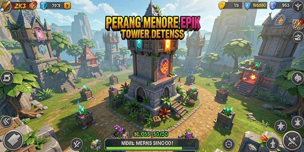 Gameplay ZK3 menampilkan pertempuran menara yang strategis dan mendebarkan.